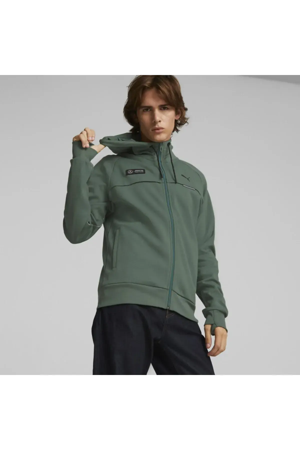 Puma Mapf1 Hooded Sweat Jacket Yeşil Erkek Fermuarlı Hoodie