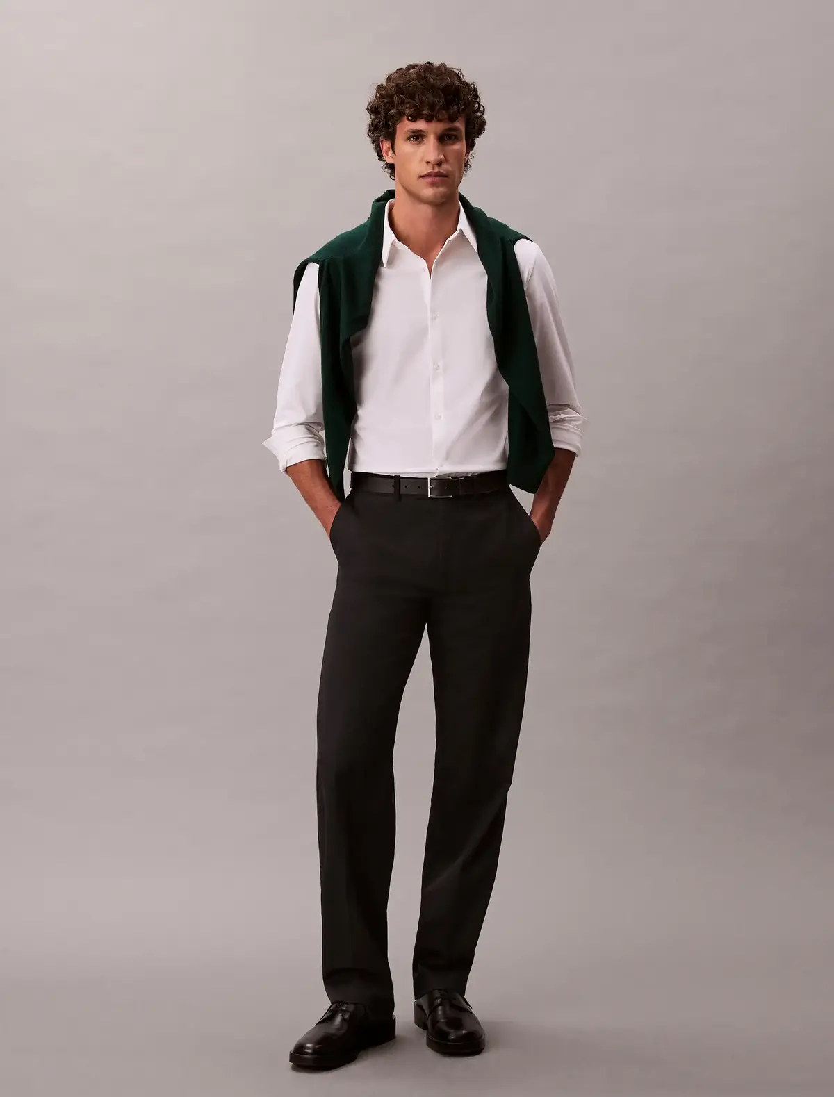 Calvin Klein LS TECH STRETCH SLIM Beyaz Erkek Gömlek
