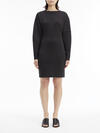 Calvin Klein TECHNICAL KNIT LS FI Kadın Siyah Elbise