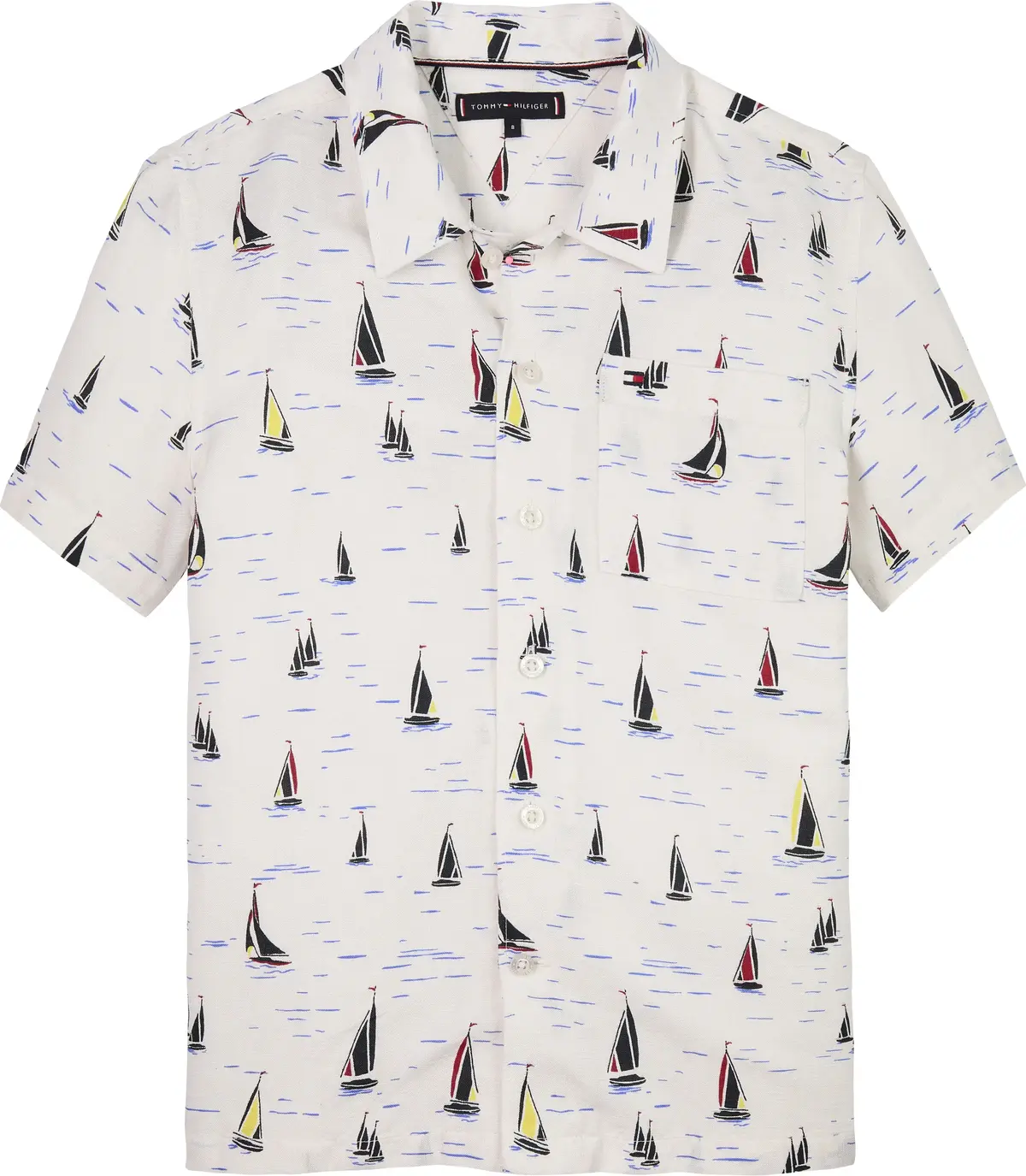 Tommy Hilfiger WOVEN ALL OVER PRINT, 0K4 Beyaz Çocuk Erkek Gömlek