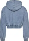 Tommy Hilfiger TJW DENIM CROPPED HO, 1A4 Mavi Kadın Sweatshirt