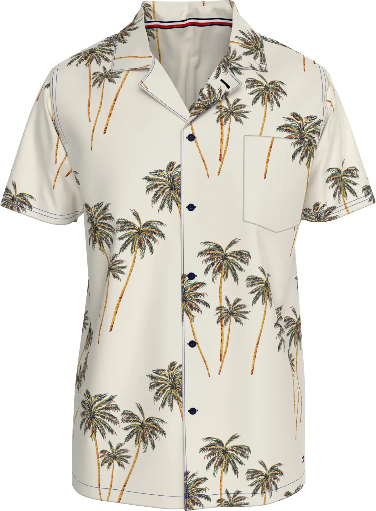 Tommy Hilfiger BOWLING SHIRT PRINT, 0F7 Krem Erkek Gömlek