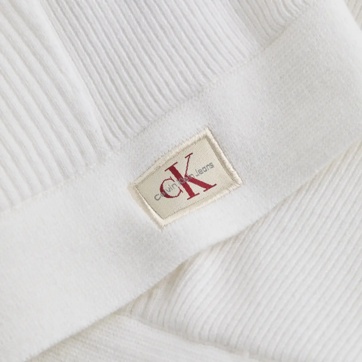 Calvin Klein WOVEN LABEL SWEATER, YAA Beyaz Kadın T-Shirt & Polo