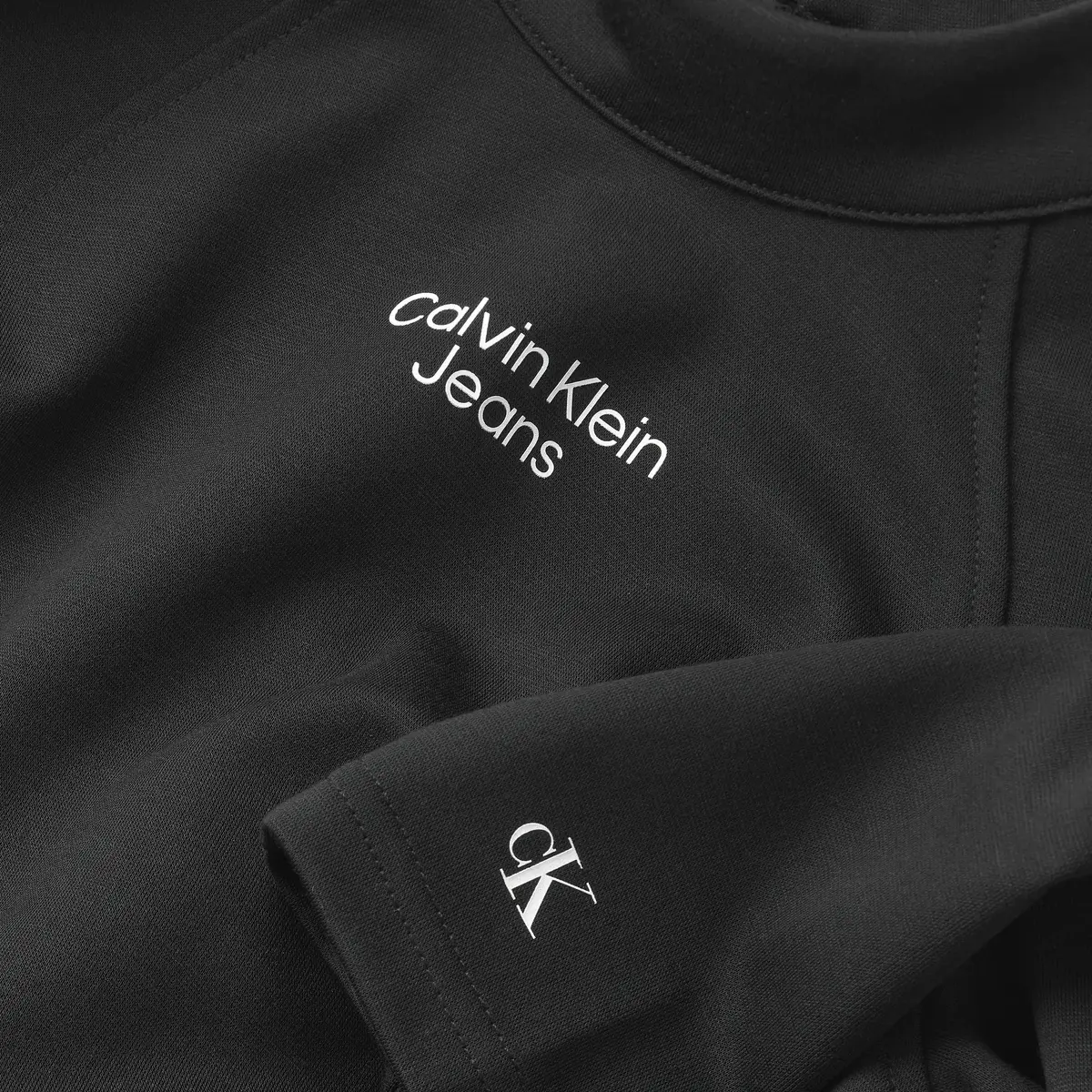 Calvin Klein PUNTO MOCKNECK LS DR Kadın Siyah Elbise