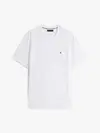 Tommy Hilfiger LIGHT INTERLOCK TEE, YBR Beyaz Erkek T-Shirt & Polo