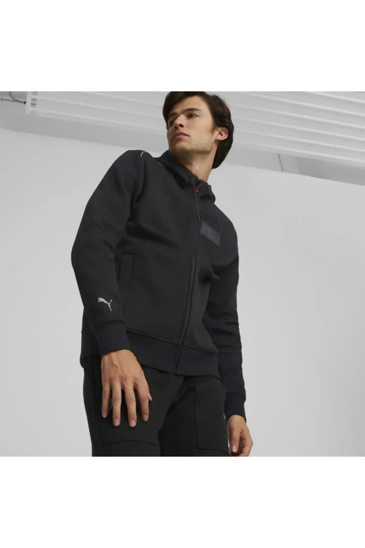 Puma Ferrari Style Hooded Sweat Jacket Siyah Erkek Fermuarlı Hoodie