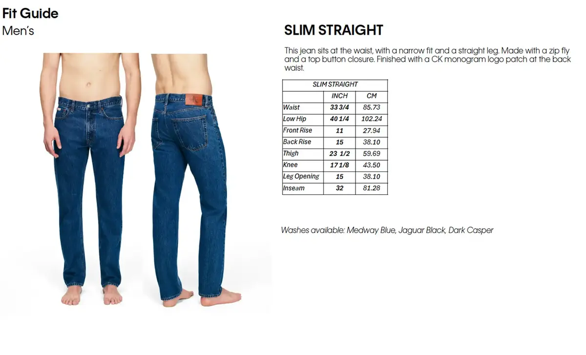 Calvin Klein SLIM STRAIGHT MEDWAY BLUE JEAN Erkek Mavi Kot Pantolon