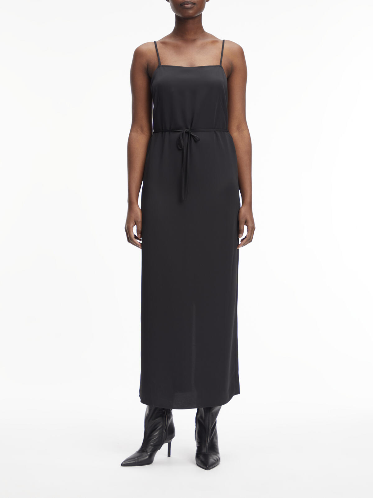 Calvin Klein RECYCLED CDC MIDI SL Kadın Siyah Elbise
