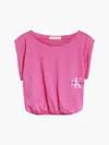 Calvin Klein MONOGRAM OFF PLACED Kadın Pembe T-Shirt