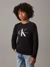 Calvin Klein CK MONOGRAM TERRY CN Siyah Çocuk Sweatshirt
