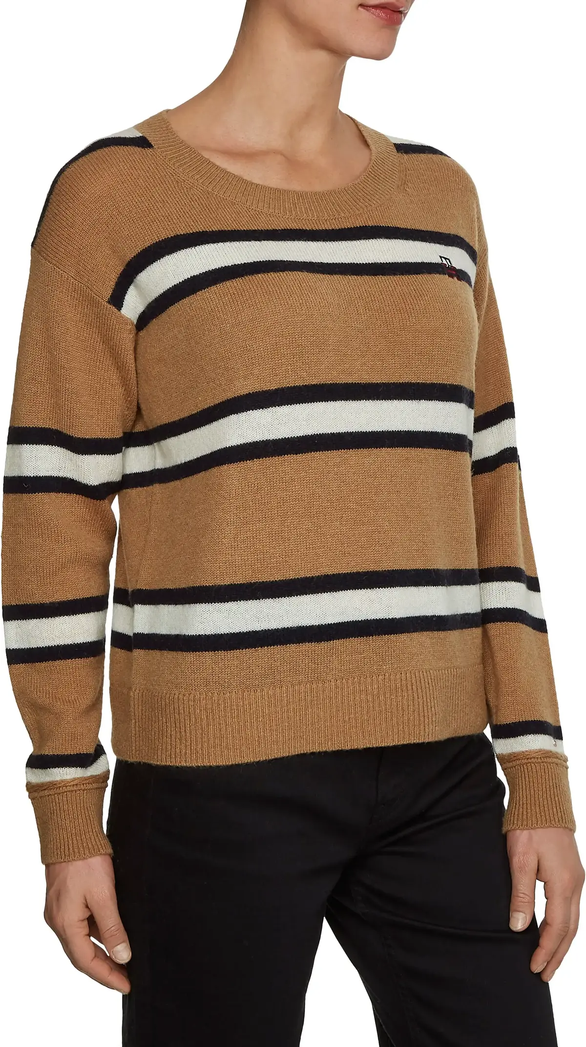 Tommy Hilfiger SOFT WOOL MONOGRAM S Kadın Kahverengi Kazak