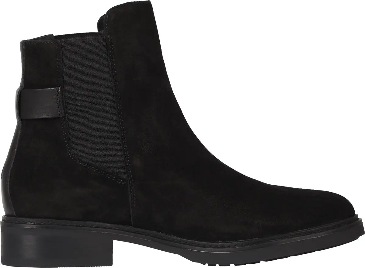 Tommy Hilfiger TH SUEDE FLAT BOOT Kadın Siyah Bot