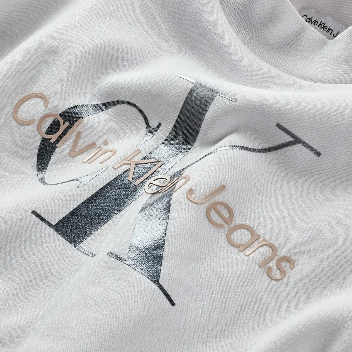 Calvin Klein GRADIENT MONOGRAM SW Kadın Beyaz Sweatshirt