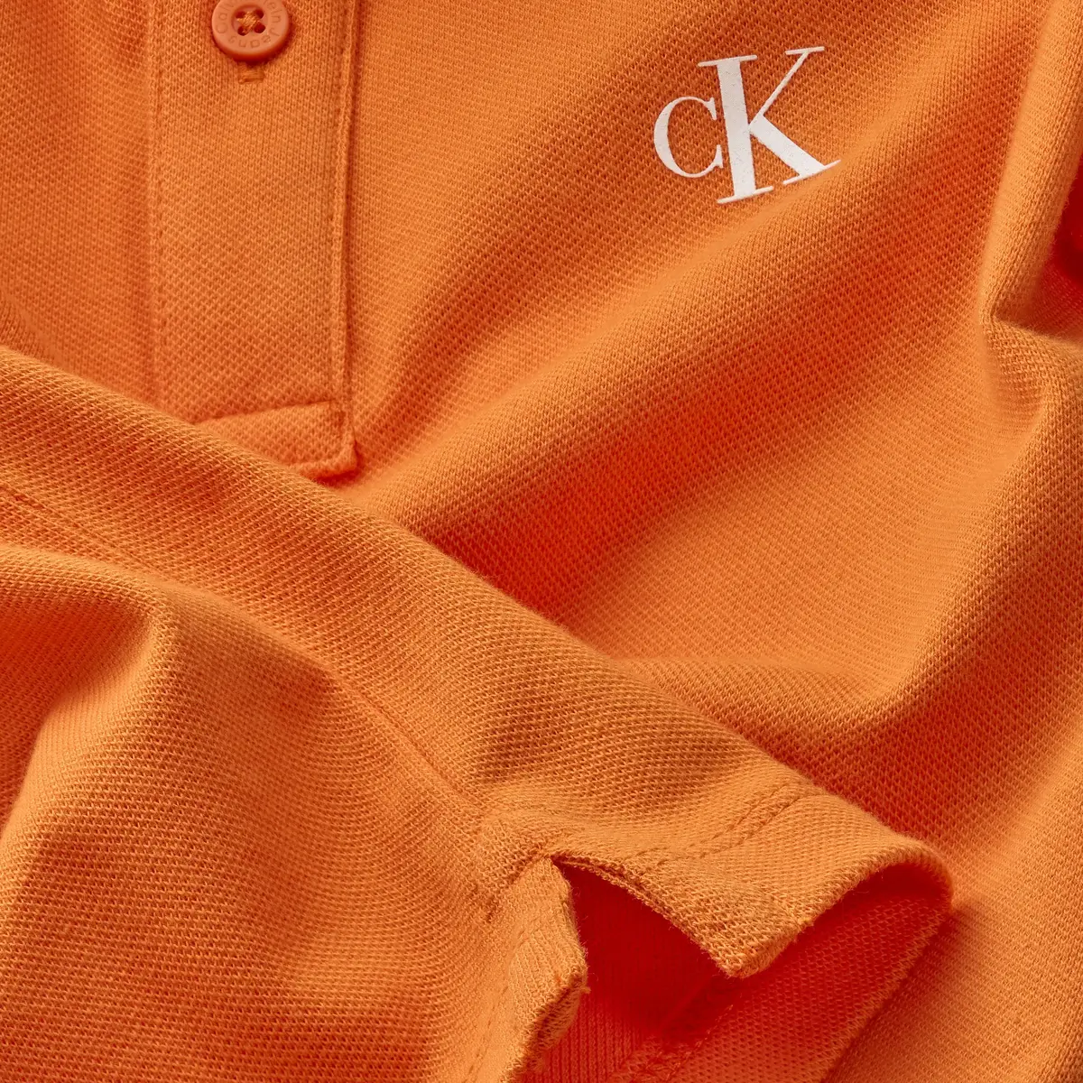Calvin Klein MONOGRAM TIPPING FIT Erkek Turuncu Polo T-Shirt