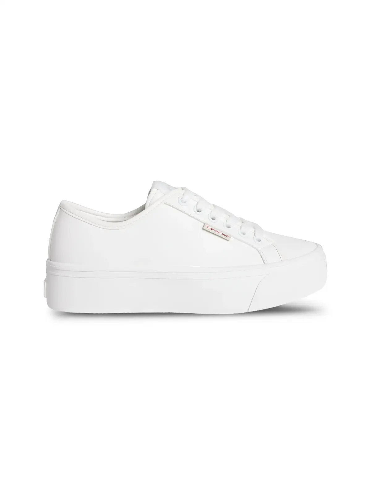Calvin Klein VULC FLATFORM LTH, YAF Beyaz Kadın Spor Ayakkabı & Sneaker