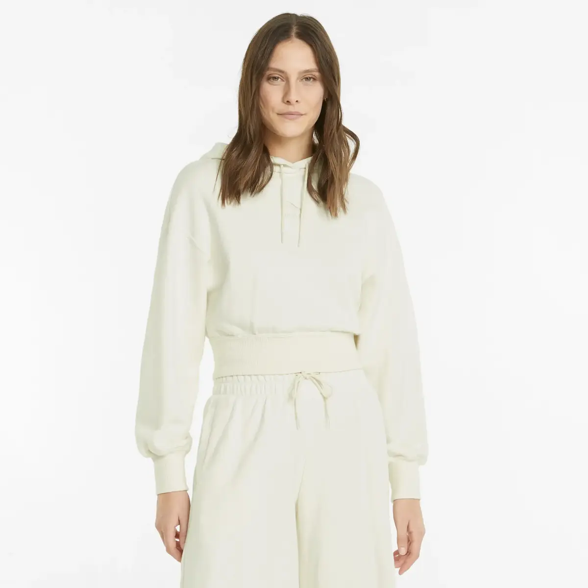 Puma Classics Crop Hoodie TR Bej Kadın Sweatshirt
