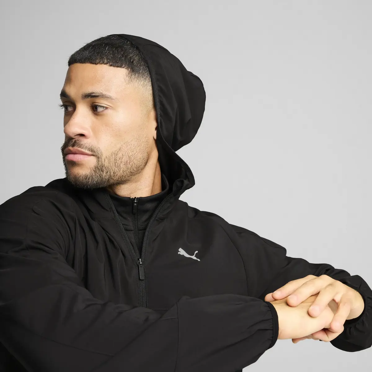 Puma M TAD TECH Woven Full Zip Siyah Erkek Fermuarlı Ceket