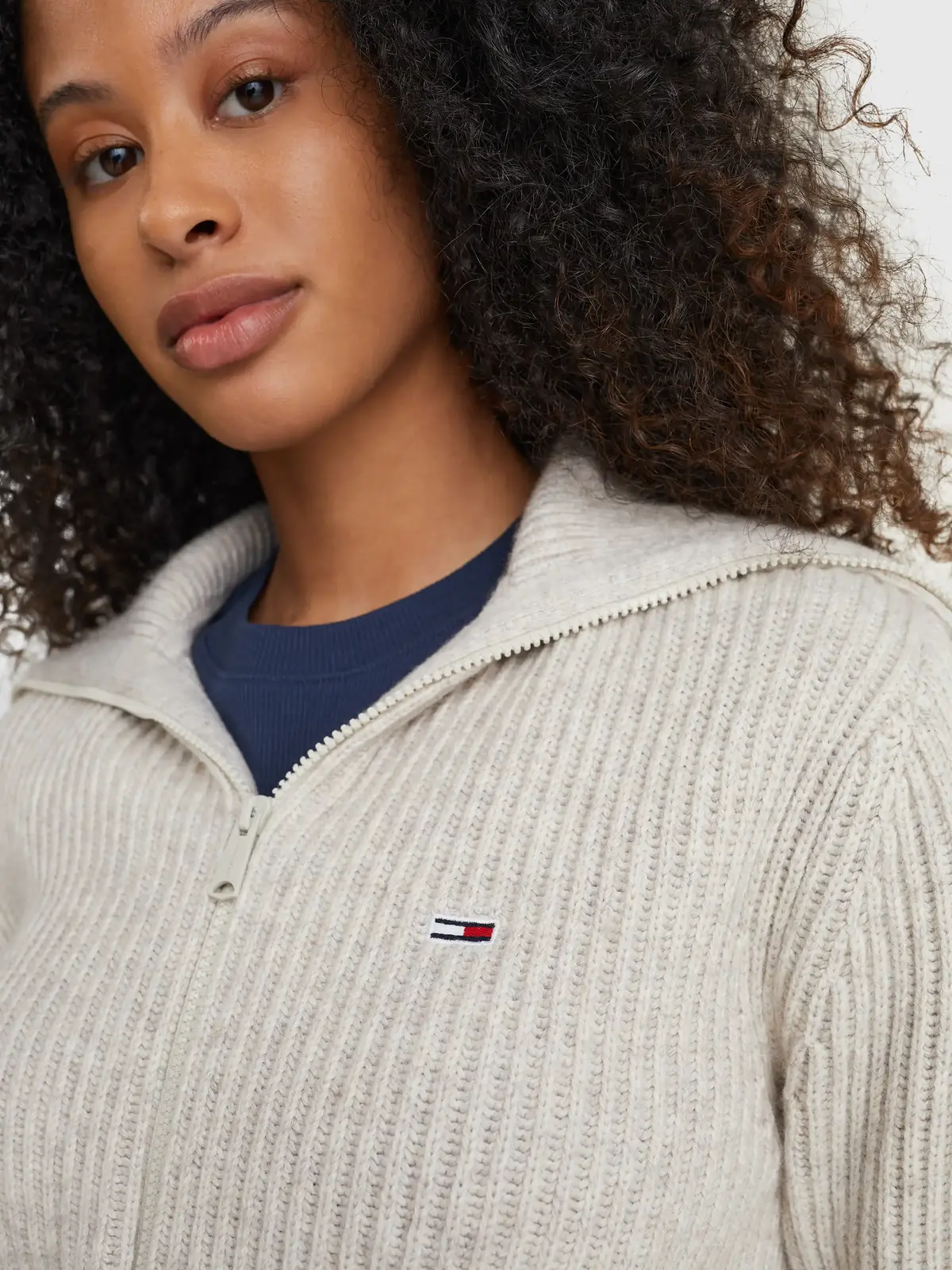 Tommy Hilfiger TJW SAILOR COLLAR ZI Kadın Krem Kazak