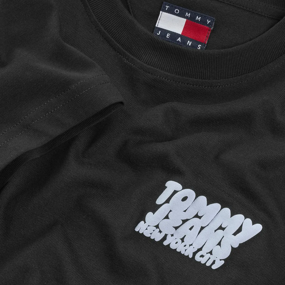 Tommy Hilfiger TJW REG TJ BUBBLE TE, BDS Siyah Kadın T-Shirt & Polo