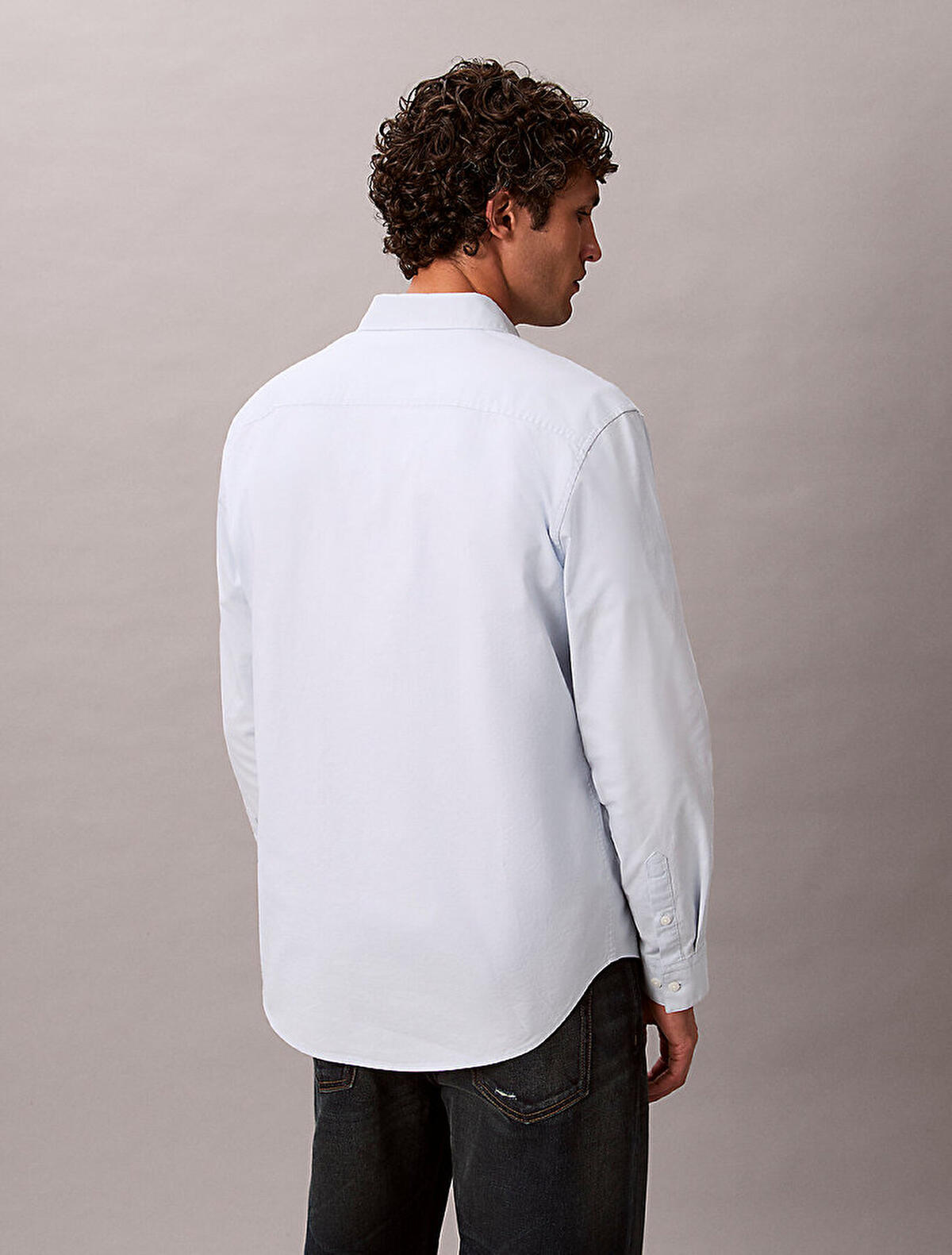 Calvin Klein LS SOLID OXFORD CLASSIC SHIRT Mavi Erkek Gömlek