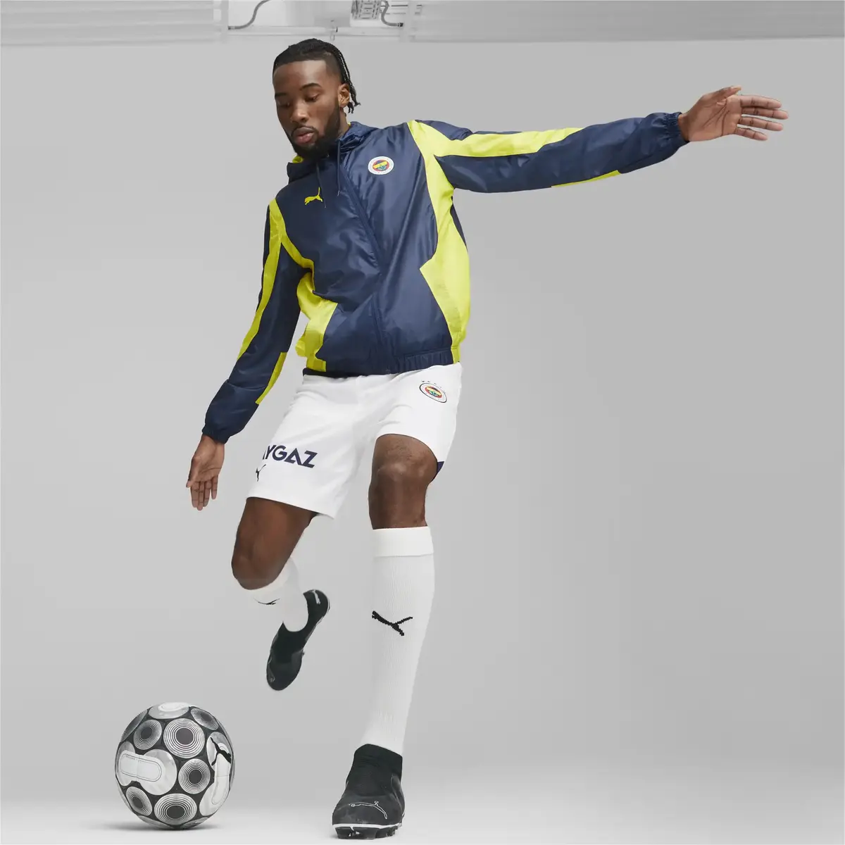 Puma Fsk Prematch Woven Anthem Jacket Medieval Blue-Blazıng Yellow Sarı Erkek Ceket