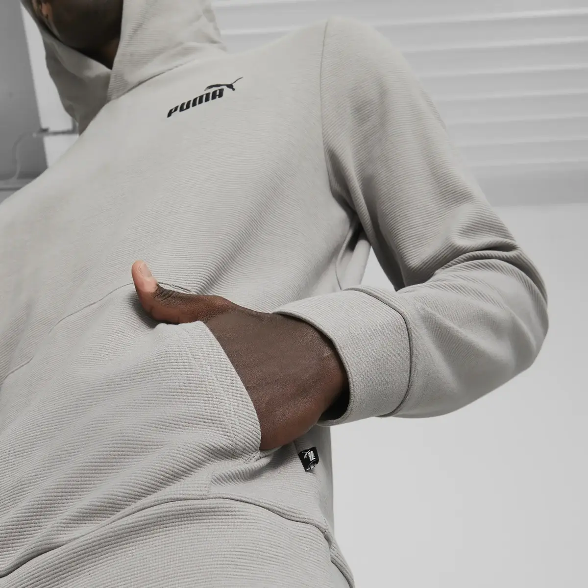 PUMA ESS ELEVATED Hoodie Gri Erkek Sweatshirt