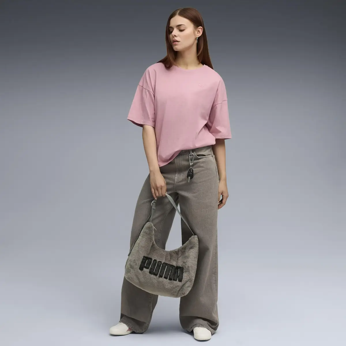 Puma HER Oversized Tee Pembe Kadın T-Shirt