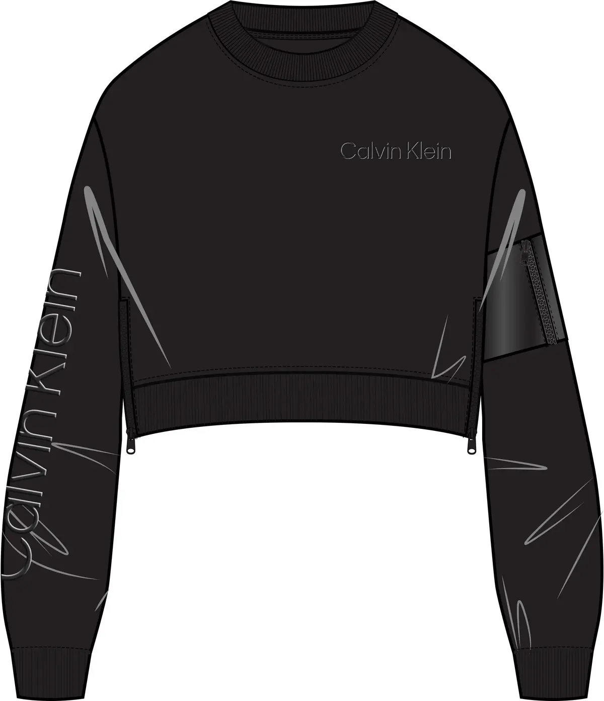 Calvin Klein PW - Pullover Kadın Siyah Sweatshirt