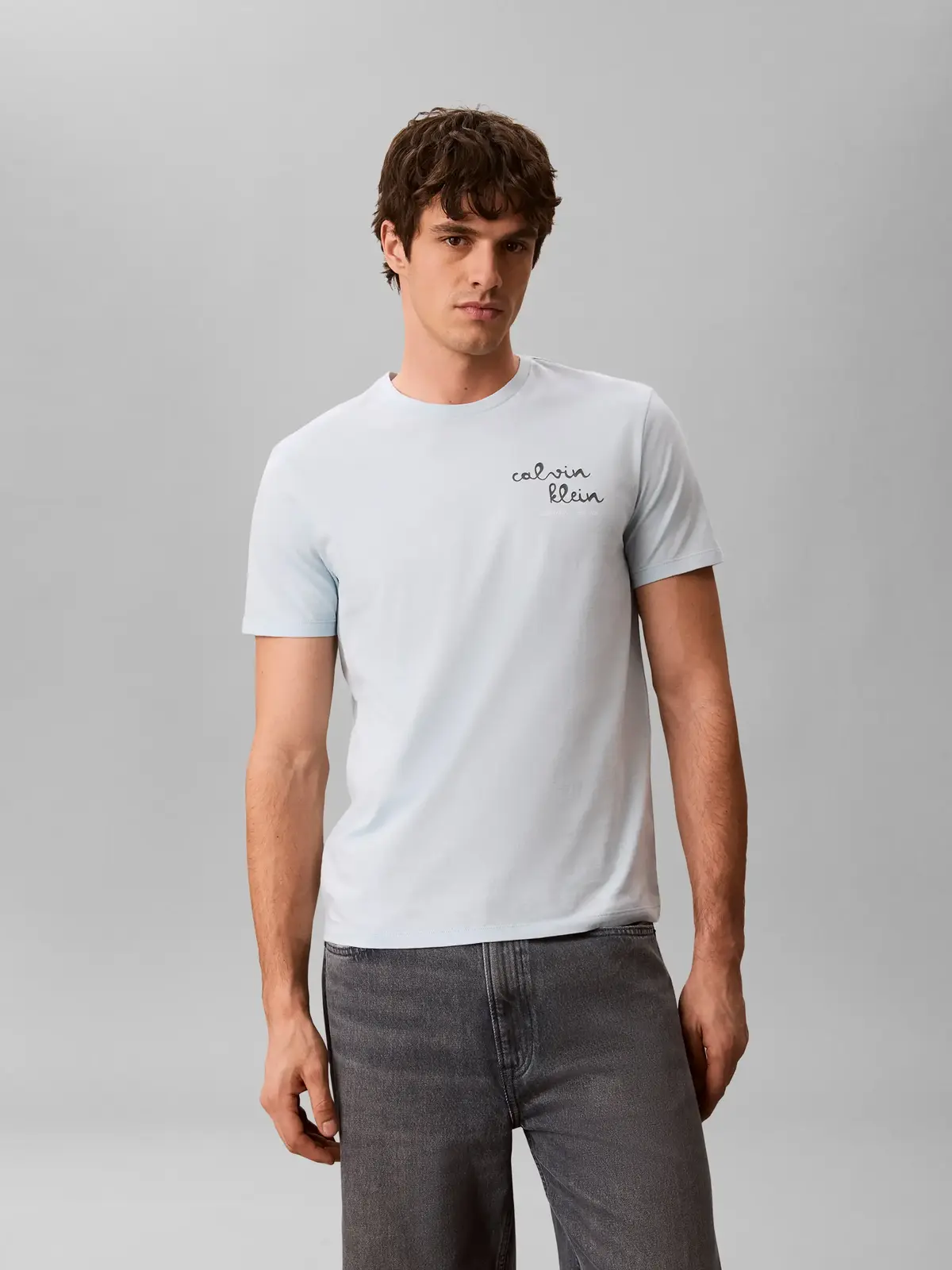 Calvin Klein SS 30S EU CK TRVL LI, 3UD Mavi Erkek T-Shirt
