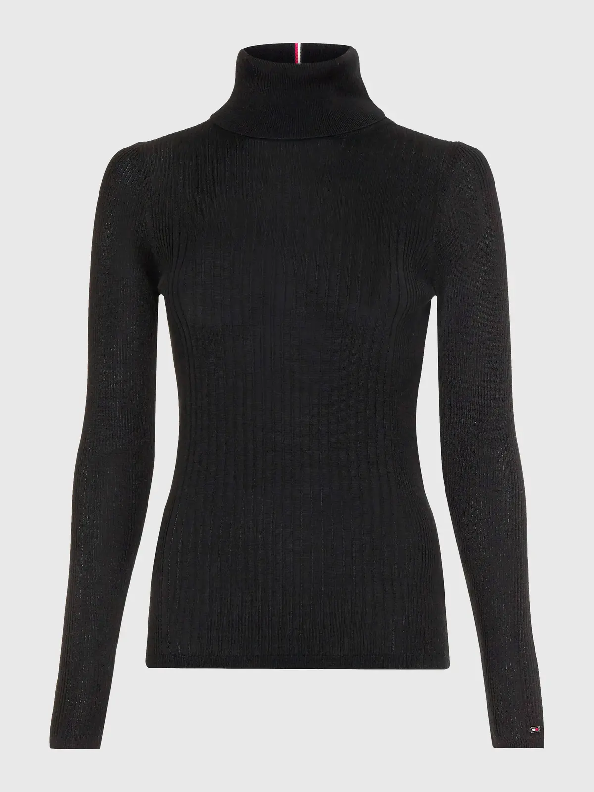 Tommy Hilfiger LYOCELL SILK ROLL-NK Kadın Siyah Kazak