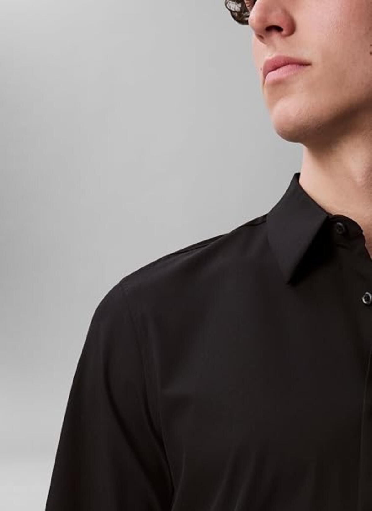 Calvin Klein LS TECH STRETCH SLIM Siyah Erkek Gömlek