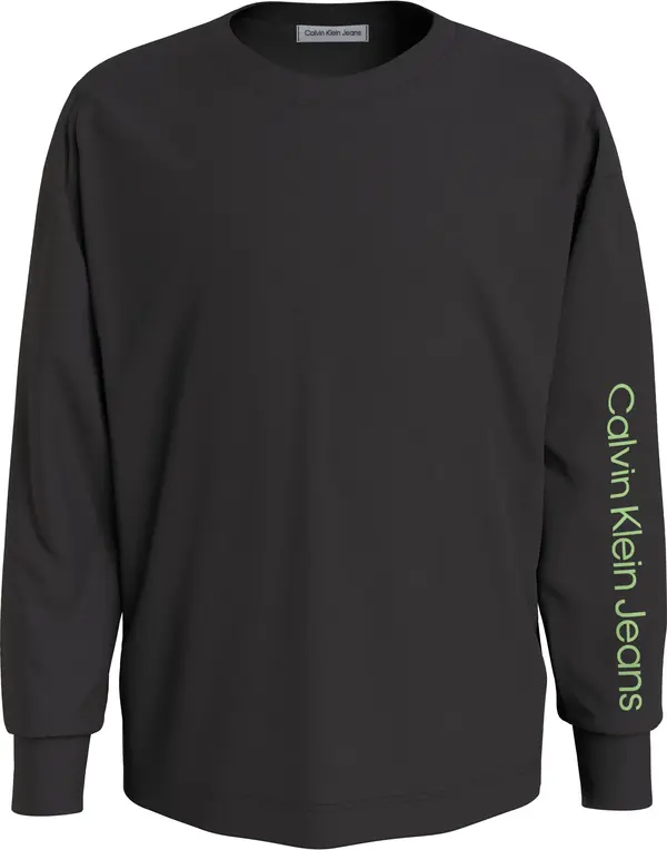 Calvin Klein GLOW IN THE DARK LS Erkek Siyah T-Shirt