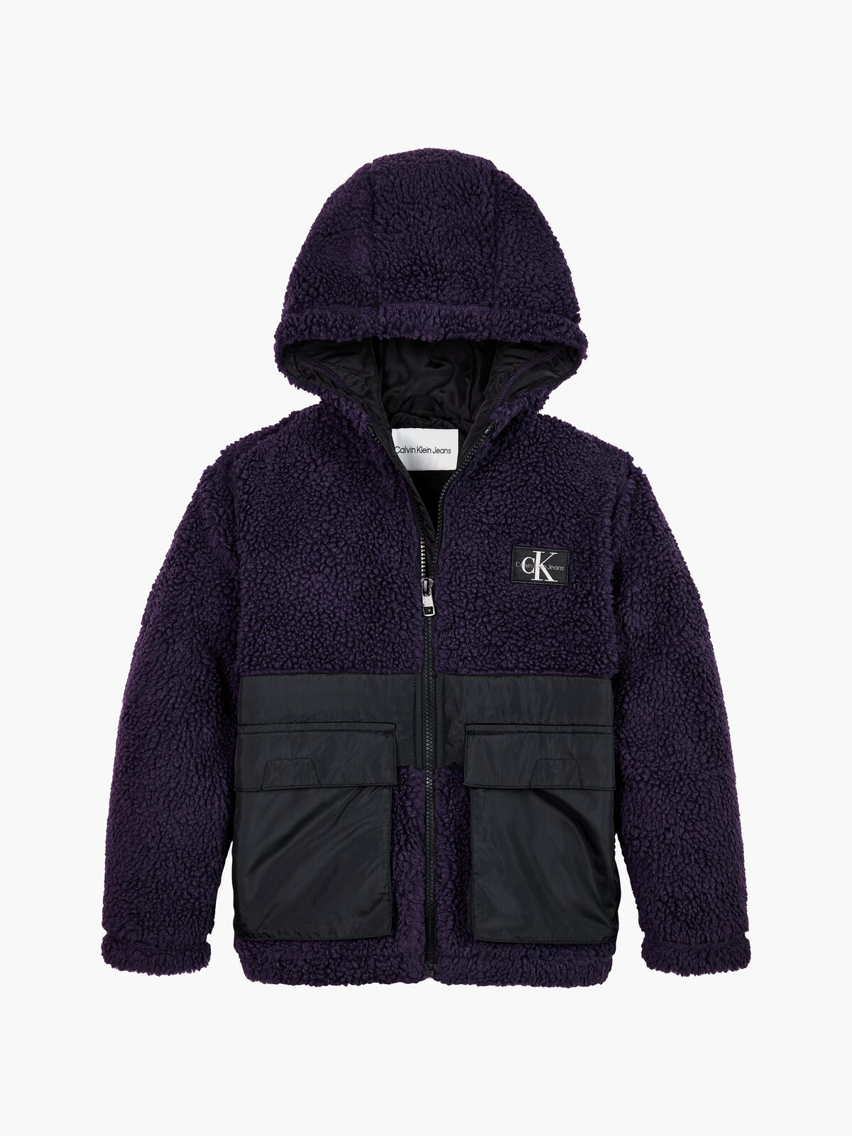 Calvin Klein SHERPA COLOR BLOCK J Erkek Siyah Mont