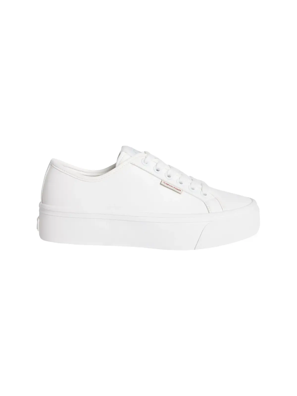 Calvin Klein VULC FLATFORM LTH, YAF Beyaz Kadın Spor Ayakkabı & Sneaker