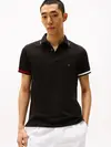Tommy Hilfiger FLAG CUFF SLIM FIT P, BDS Siyah Erkek T-Shirt & Polo