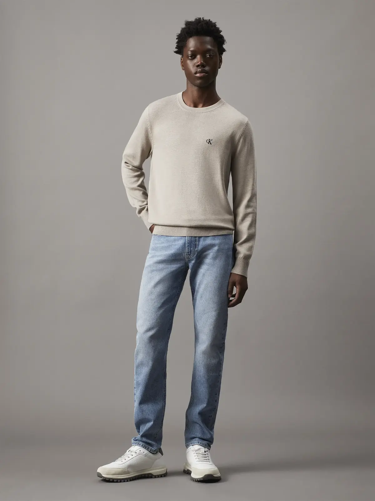 Calvin Klein SLIM TAPER Erkek Mavi Kot Pantolon