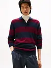 Tommy Hilfiger DC KNITTED RUGBY, DW5 Bordo Erkek Kazak