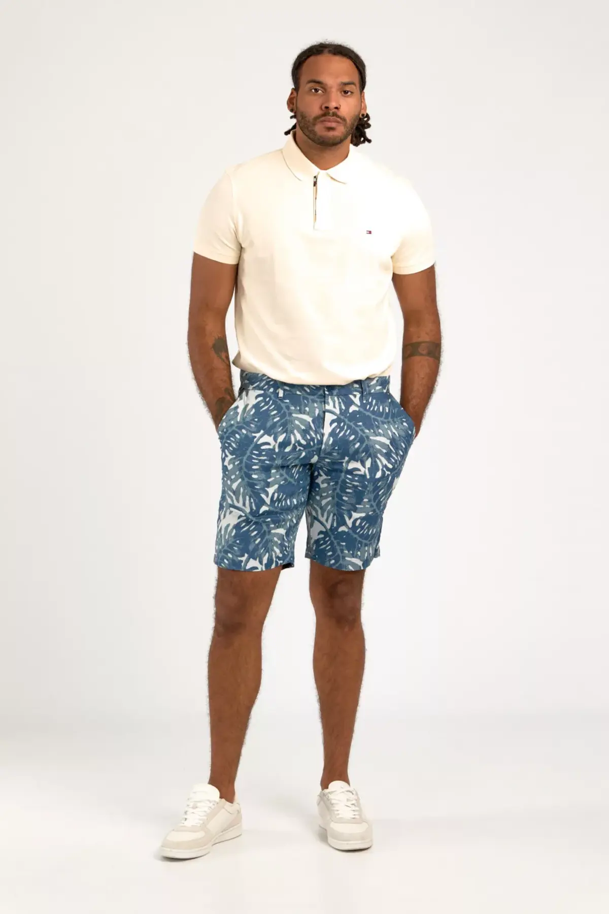 Tommy Hilfiger HARLEM LINEN FLORAL, C66 Mavi Erkek Şort