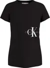 Calvin Klein MONOGRAM OFF PLACED Kadın Siyah T-Shirt