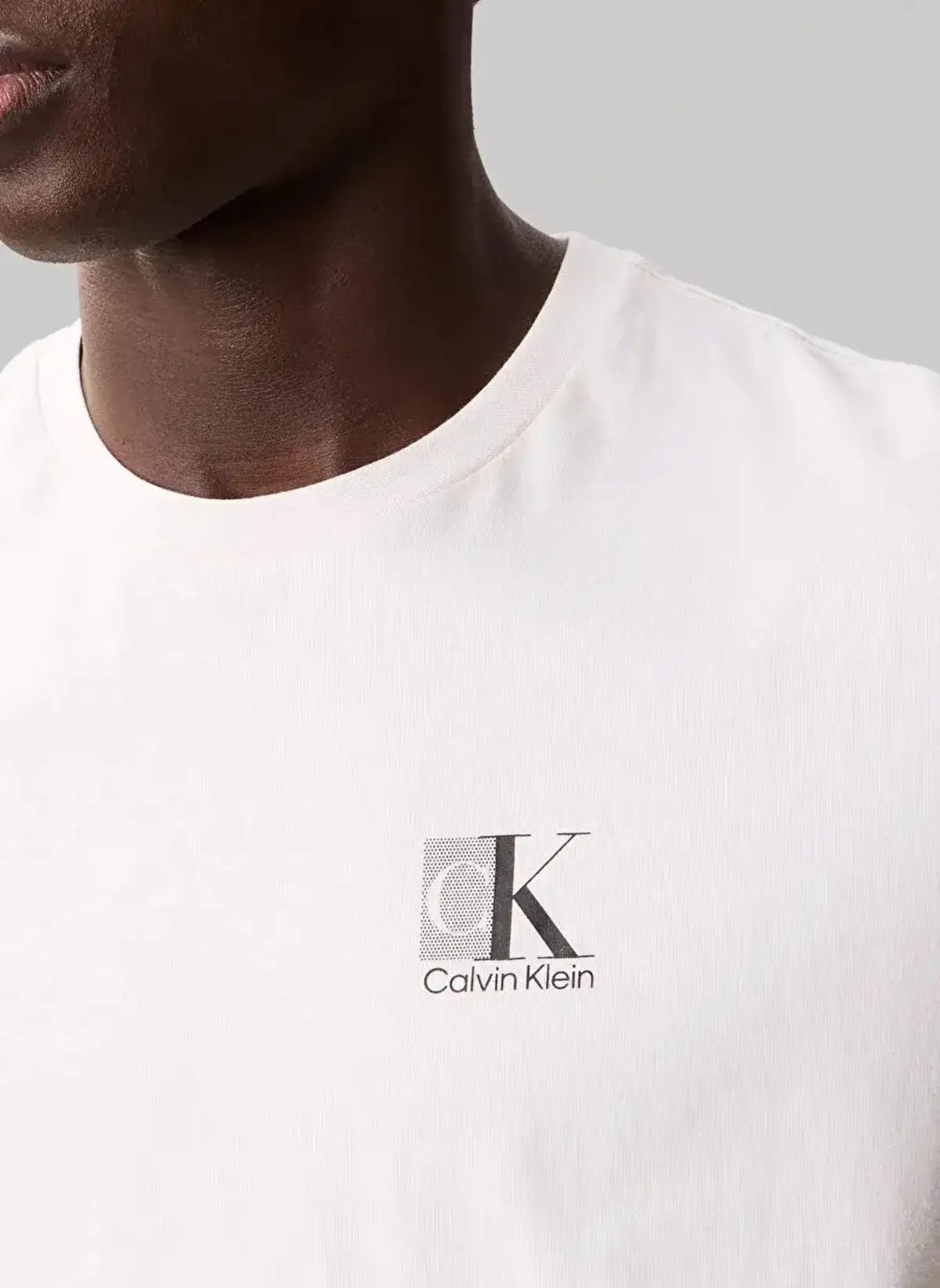 Calvin Klein SS 30s EU SP CK ABSTRACT GRAPHIC Beyaz Erkek Tişört