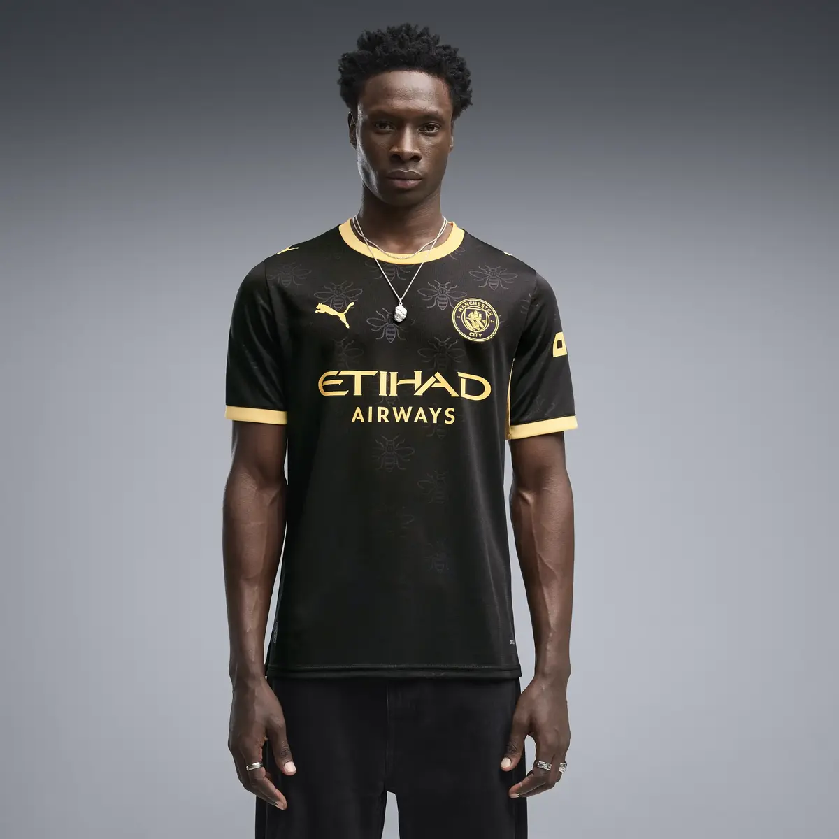 PUMA MCFC Away Jersey Replica Siyah Erkek Forma