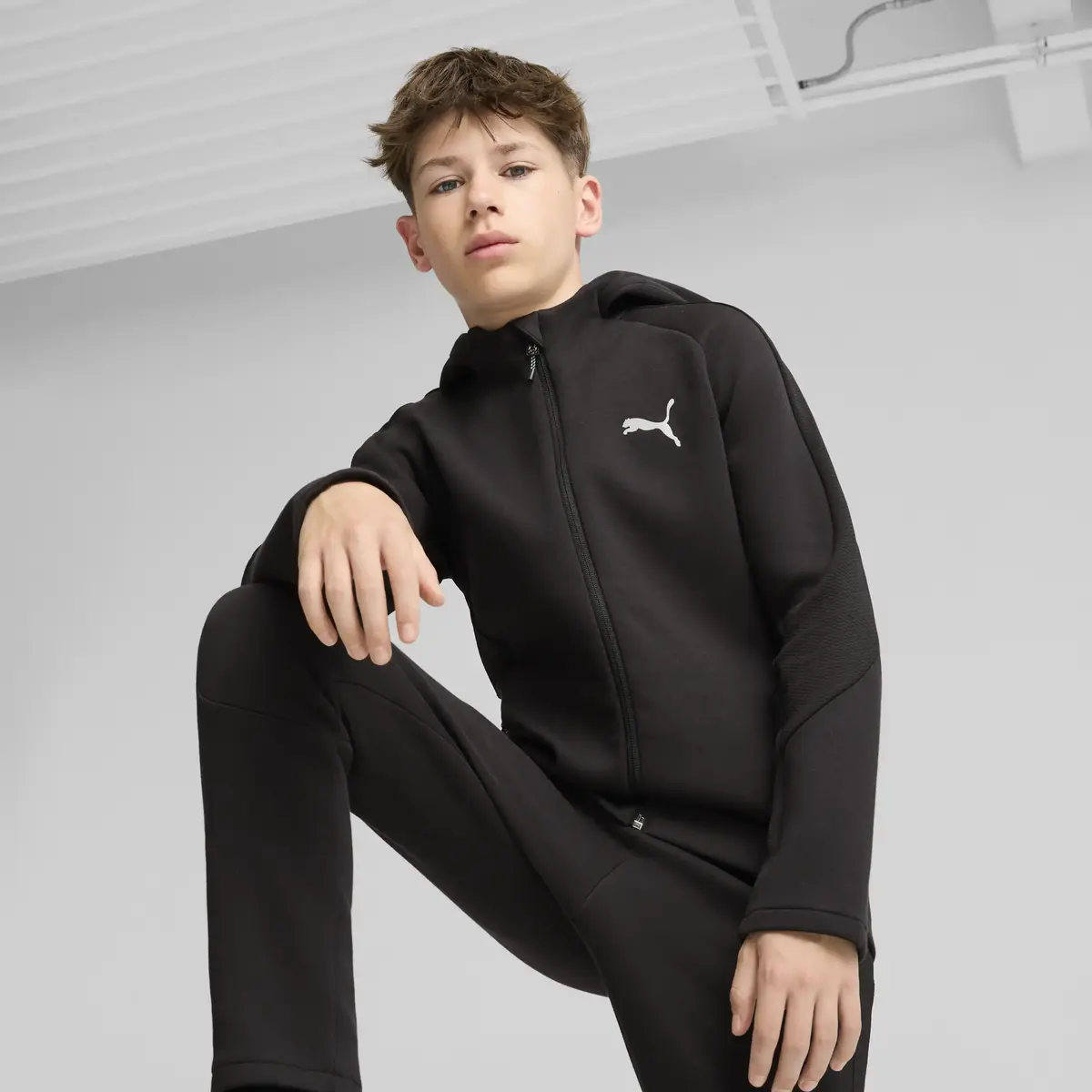 Puma EVOSTRIPE FZ Hoodie DK Siyah Unisex Sweatshirt