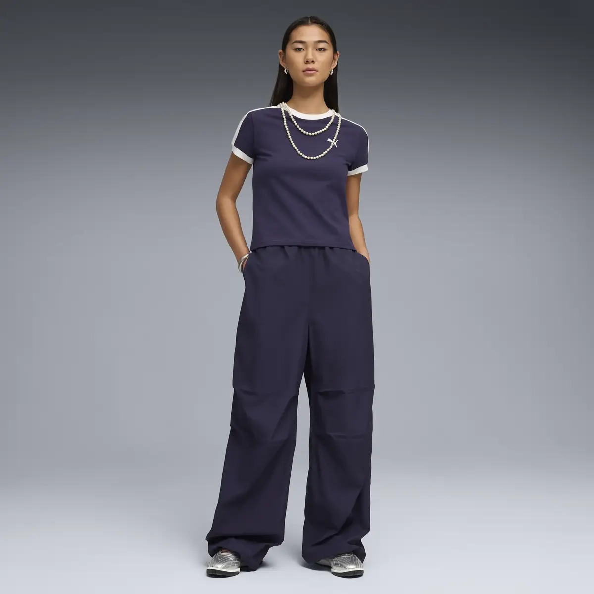 Puma T7 Tee Mor Kadın Slim T-Shirt