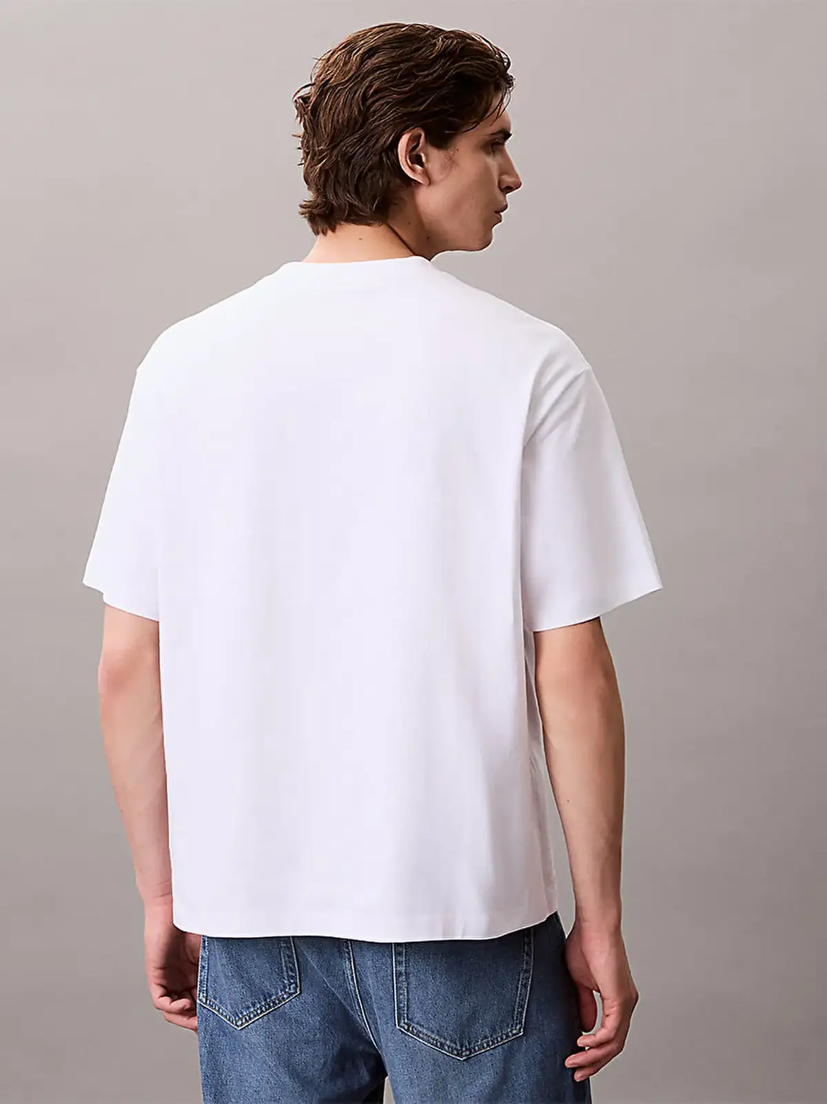 Calvin Klein SS 16S RLXD FIT CKJ GRAPHIC TEE Beyaz Erkek Tişört
