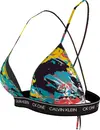 Calvin Klein TRIANGLE-RP-PRINT Kadın Renkli Bikini Üstü