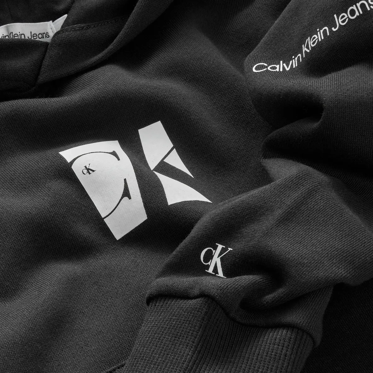 Calvin Klein MULTI LOGO HOODIE Erkek Siyah Hoodie