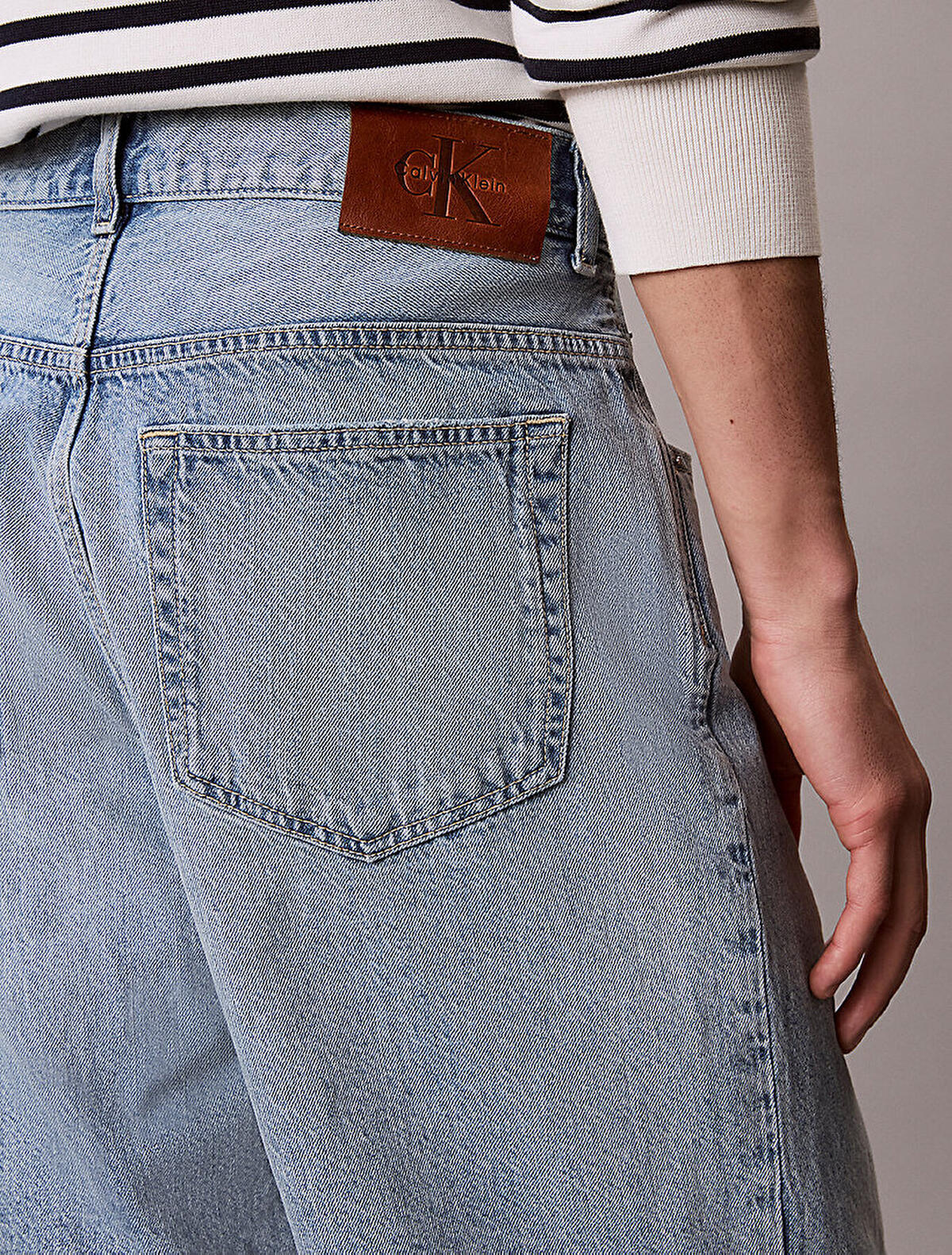 Calvin Klein LINEN 90S SHORT DRIF, X1U, 30 Mavi Erkek Şort