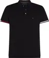 Tommy Hilfiger FLAG CUFF SLIM POLO, BDS Siyah Erkek T-Shirt & Polo