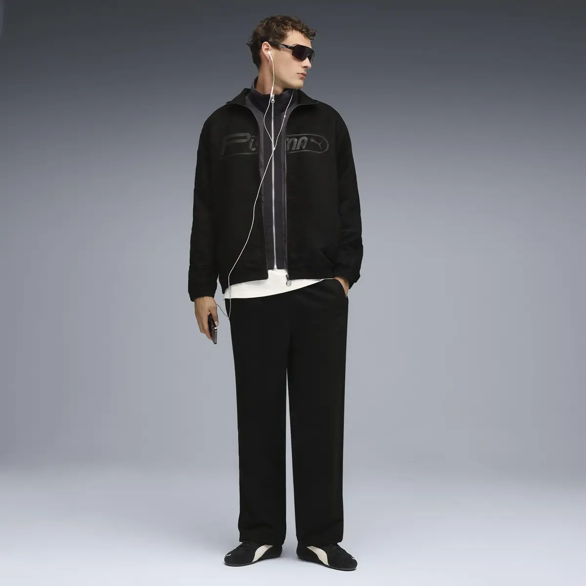 Puma T7 Suede Track Jacket Siyah Erkek Fermuarlı Ceket