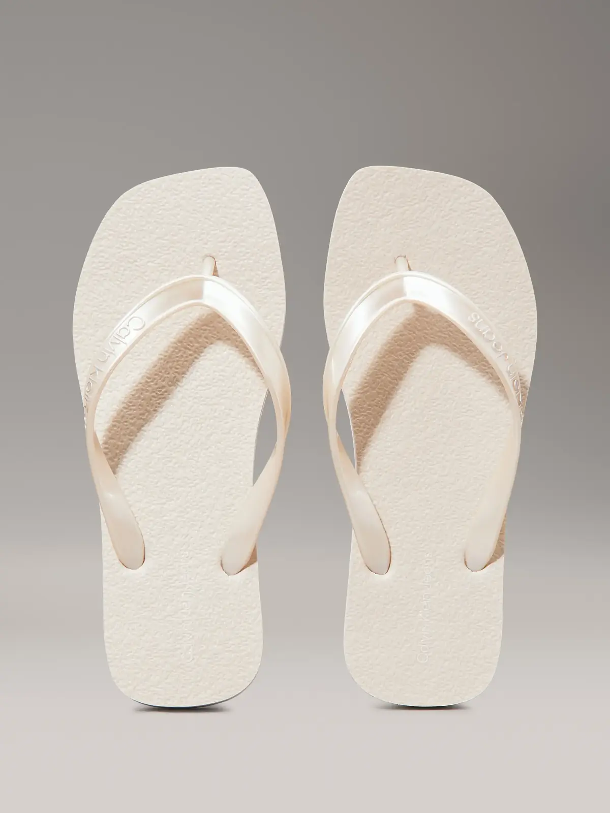 Calvin Klein THONG+ TPU METALLIC, ACF Beyaz Kadın Terlik